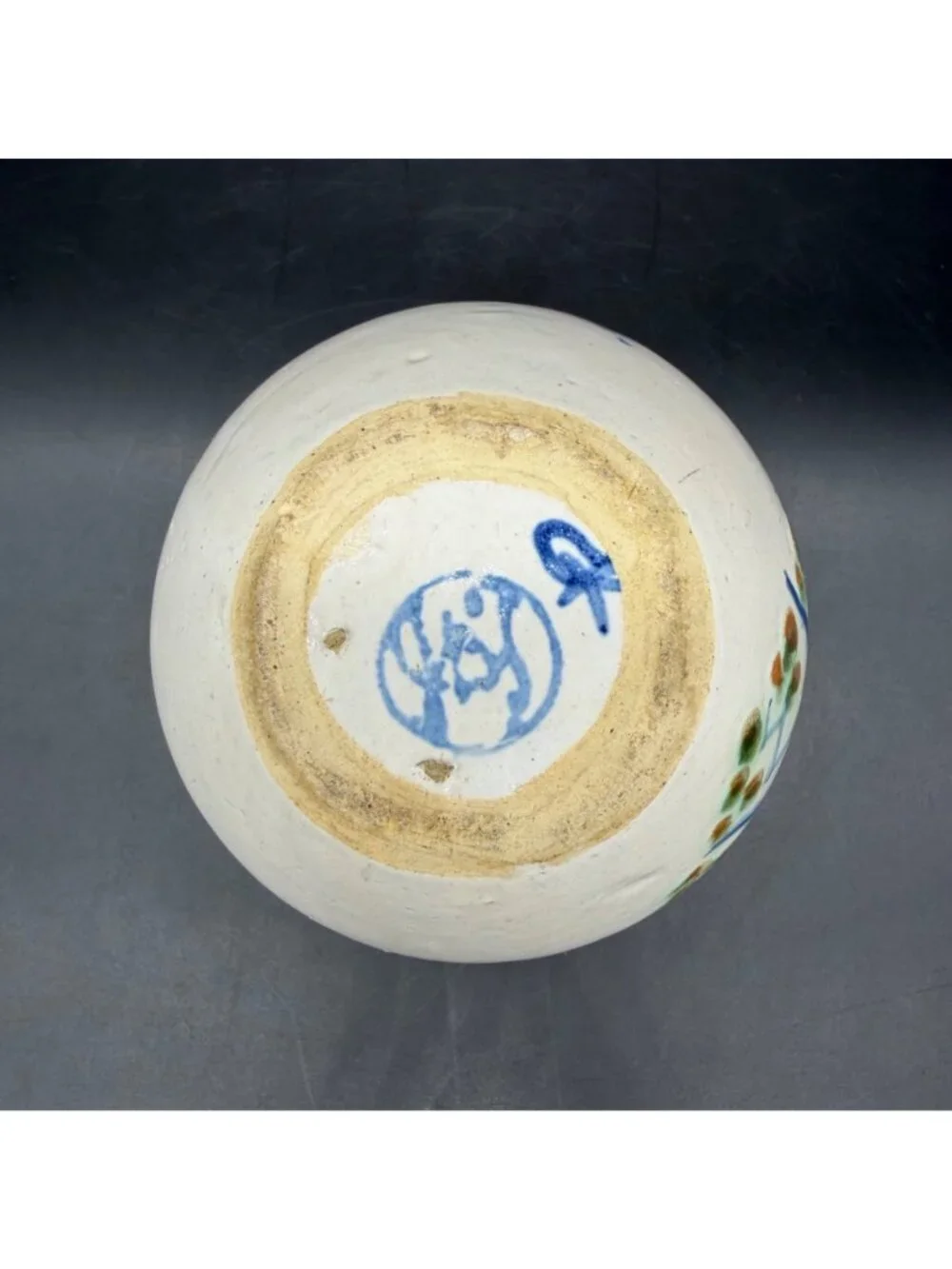 John B Taylor Hand Painted Pottery Jug Blue Church Mission Pines On Hill Vintage